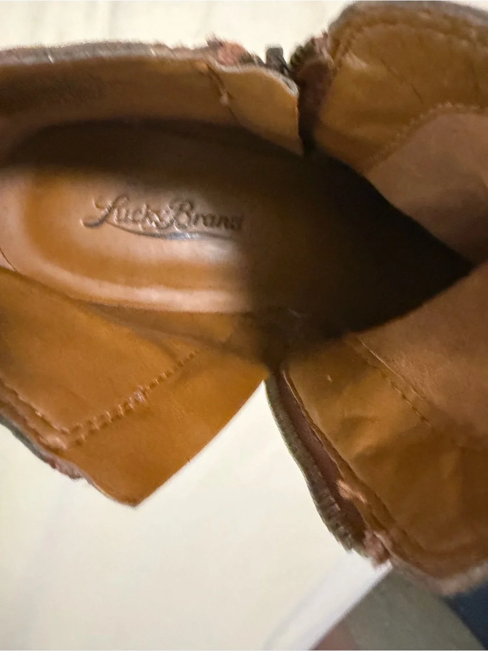 Lucky Brand Tan Leather Side-Zip Ankle Booties